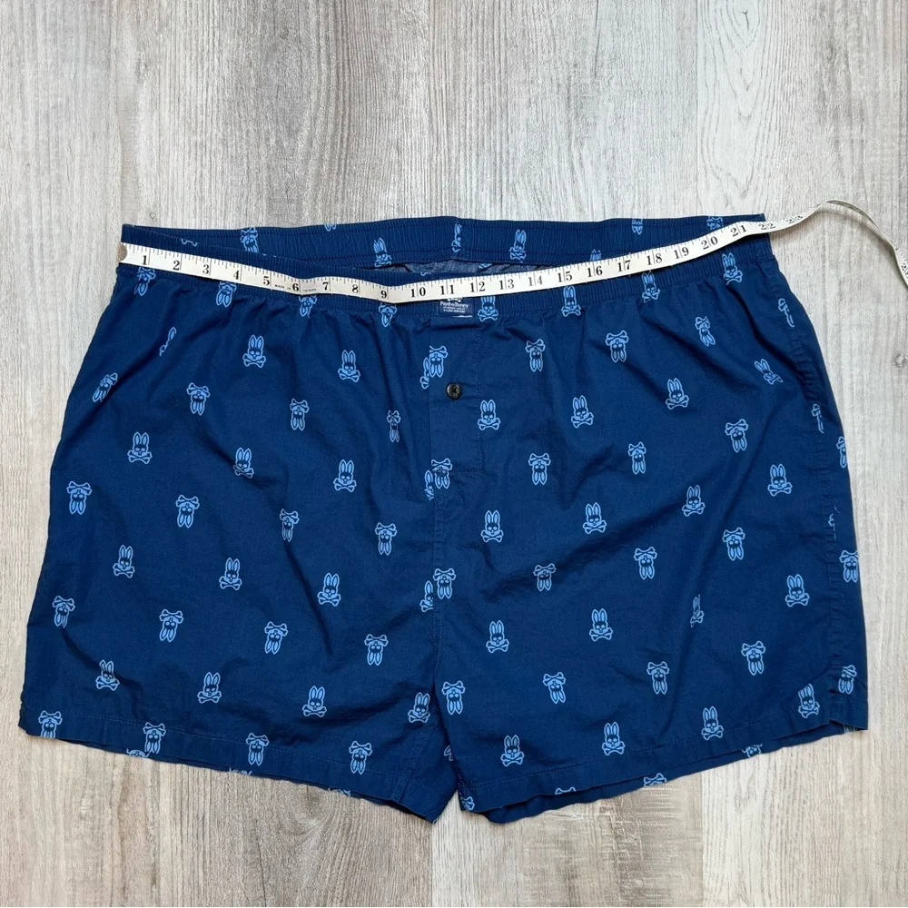Psycho Bunny Navy Boxers with Bunny Pattern Size XXL